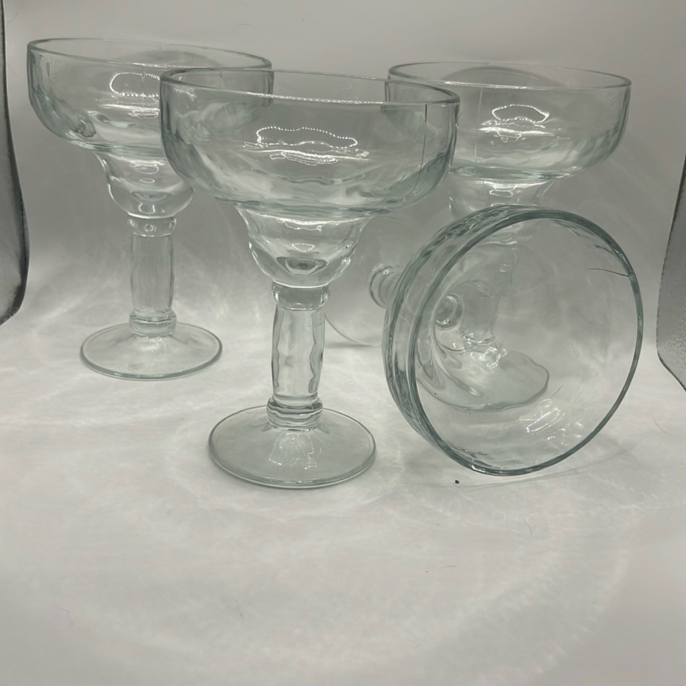Elegant Clear Glass Margarita Glass Set